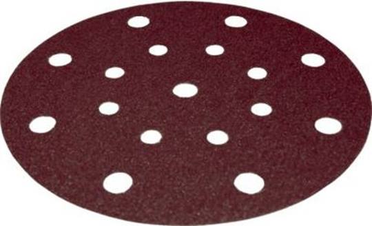 NORTON Aluminiumoxide schuurschijven Ø 150 mm. met 8 stofgaten + asgat met klitbevestiging H231 t.b.v. FESTO Rotex, Satellietschijf