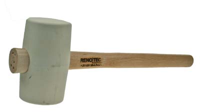 Rubber hamer wit 900 gr. / kopdiameter 75mm.